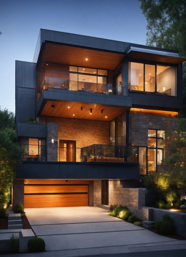 Magnificent modern House outside pixar style